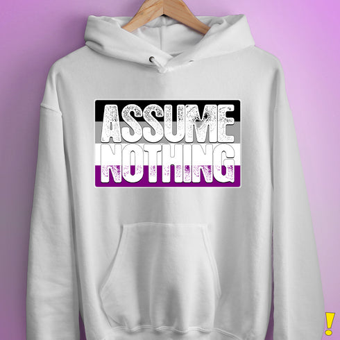 Assume Nothing Asexual Pride Flag Hoodie - White