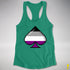 Asexual Pride 8-Bit Pixel Ace Of Spades Racerback Tank - Kelly Green