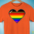 Philly LGBTQ Pride 8-Bit Pixel Heart Premium Unisex T-Shirt - Orange