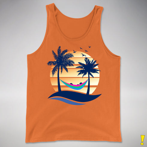 Polysexual Pride Hammock Summer Beach Sunset Premium Tank Top - Orange