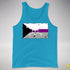 Demisexual Pride Pirate Flag Premium Tank Top - Neon Blue