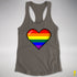 LGBTQ Pride8-Bit Pixel Heart Racerback Tank - Dark Grey