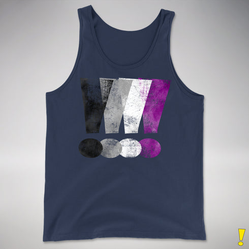 Asexual Pride Exclamation Points Premium Tank Top - Navy