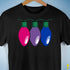 Bisexual Pride Christmas Lights Premium Unisex T-Shirt - Black