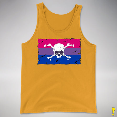 Bisexual Pride Pirate Flag Premium Tank Top - Gold