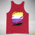 Nonbinary Pride Flag Ripped Reveal Premium Tank Top - Red