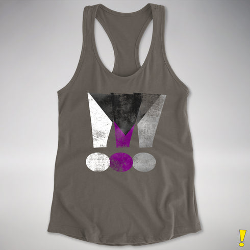 Demisexual Pride Grunge Exclamation Points Racerback Tank - Dark Grey