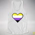 Nonbinary Pride 8-Bit Pixel Heart Racerback Tank - White