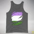 Genderqueer Pride Flag Ripped Reveal Premium Tank Top - Deep Heather