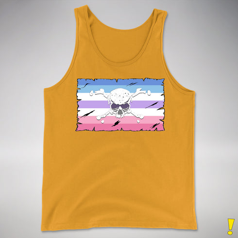 Bigender Pride Pirate Flag Premium Tank Top - Gold