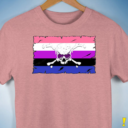 Genderfluid Pride Pirate Flag Premium Unisex T-Shirt - Mauve Heather