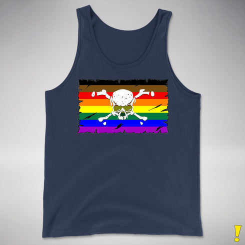 Philly LGBTQ Pride Pirate Flag Premium Tank Top - Navy