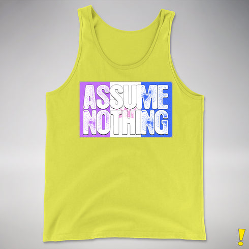 Assume Nothing Drag Pride Flag Premium Tank Top - Neon Yellow