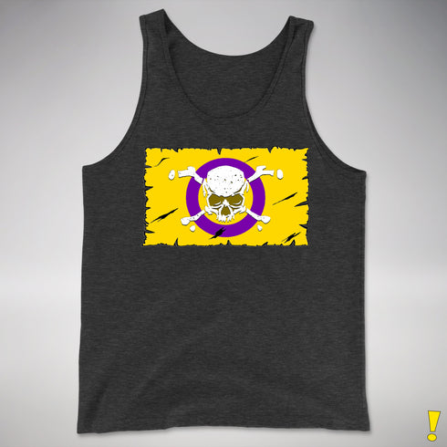 Intersex Pride Pirate Flag Premium Tank Top - Charcoal Triblend