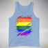 LGBTQ Pride Flag Ripped Reveal Premium Tank Top - Blue Triblend