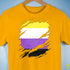 Nonbinary Pride Flag Ripped Reveal Premium Unisex T-Shirt - Gold