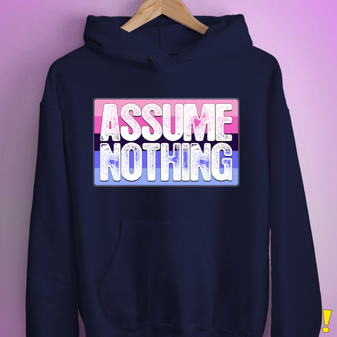 Assume Nothing Omnisexual Pride Flag Hoodie - Navy