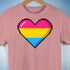 Pansexual Pride 8-Bit Pixel Heart Premium Unisex T-Shirt - Mauve Heather