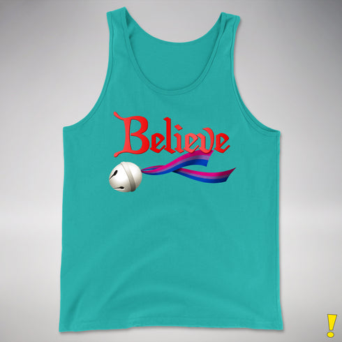 Believe Bisexual Pride Jingle Bell Premium Tank Top - Teal