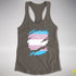 Transgender Pride Flag Ripped Reveal Racerback Tank - Dark Grey