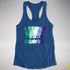 MLM Gay Pride Grunge Exclamation Points Racerback Tank - Royal