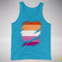 Lesbian Pride Flag Ripped Reveal Premium Tank Top - Neon Blue