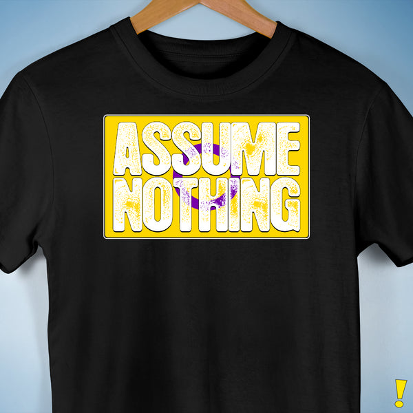 Assume Nothing Intersex Pride Flag Premium Unisex T-Shirt - Black