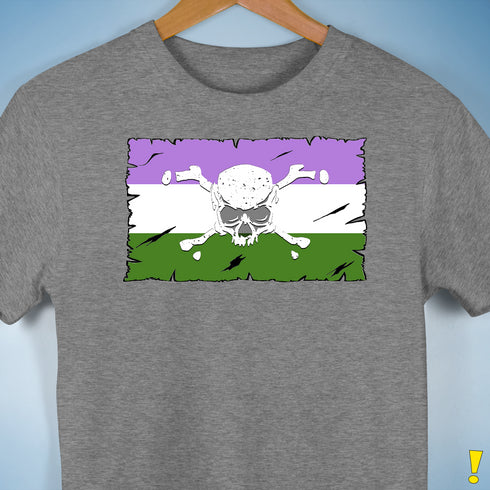 Genderqueer Pride Pirate Flag Premium Unisex T-Shirt - Grey Heather