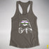 Pride Sloth Genderqueer Flag Sunglasses Women's Racerback Tank - Dark Grey