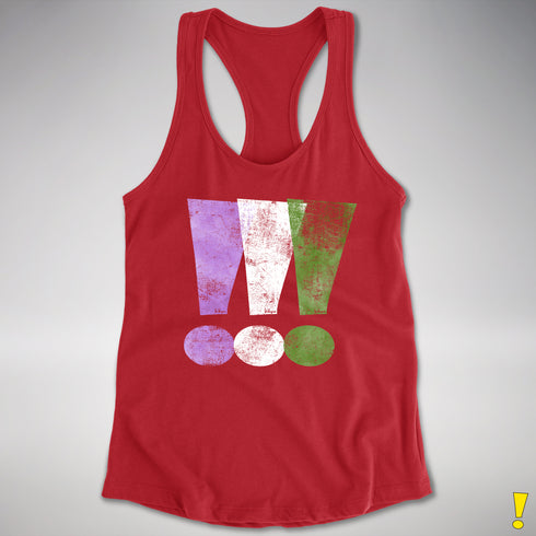 Genderqueer Pride Exclamation Points Women's Racerback Tank - Red