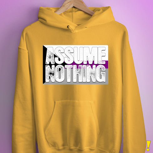 Assume Nothing Demisexual Pride Flag Hoodie - Mustard