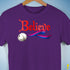 Believe Bisexual Pride Jingle Bell Premium Unisex T-Shirt - Purple