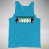 Agender Pride Christmas Lights Premium Tank Top - Neon Blue