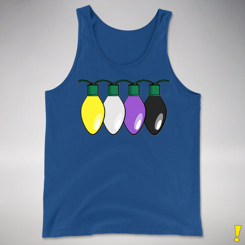 Nonbinary Pride Christmas Lights Premium Tank Top - Royal Blue