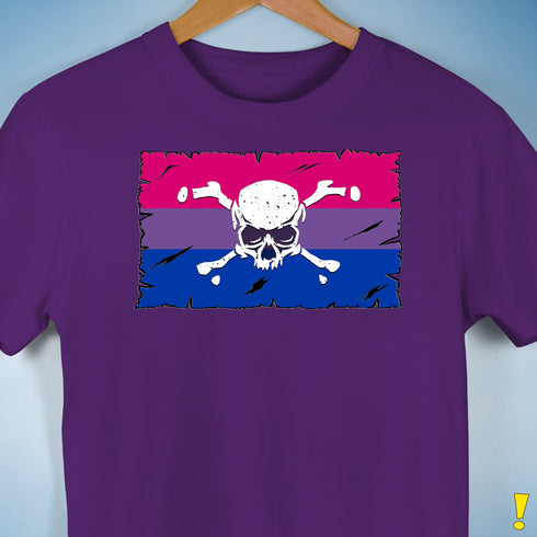 Bisexual Pride Pirate Flag Premium Unisex T-Shirt - Purple