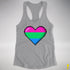 Polysexual Pride 8-Bit Pixel Heart Racerback Tank - Heather Grey