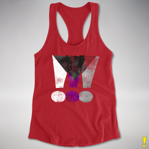 Demisexual Pride Grunge Exclamation Points Racerback Tank - Red