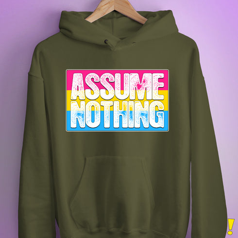 Assume Nothing Pansexual Pride Flag Hoodie - Army