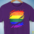 LGBTQ Pride Flag Ripped Reveal Premium Unisex T-Shirt - Purple