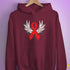 Winged Red Ribbon - World AIDS Day Hoodie - Maroon