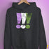 Genderqueer Pride Exclamation Points Hoodie - Dark Grey Heather