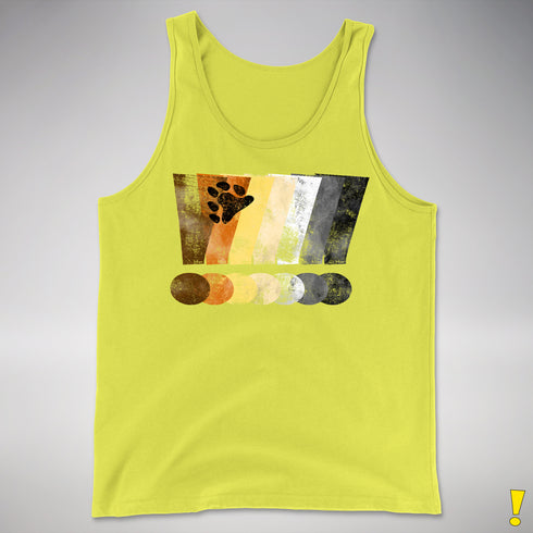Bear Pride Grunge Exclamation Points Premium Tank Top - Neon Yellow