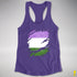 Genderqueer Pride Flag Ripped Reveal Racerback Tank - Purple