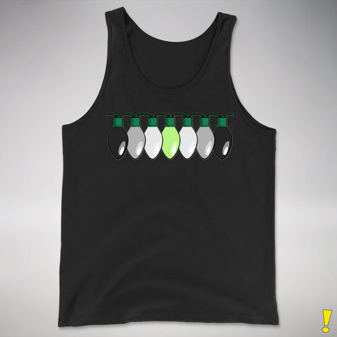 Agender Pride Christmas Lights Premium Tank Top - Black