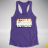 Assume Nothing Bear Pride Flag Racerback Tank - Purple