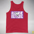 Assume Nothing Lesbian Labrys Pride Flag Premium Tank Top - Red