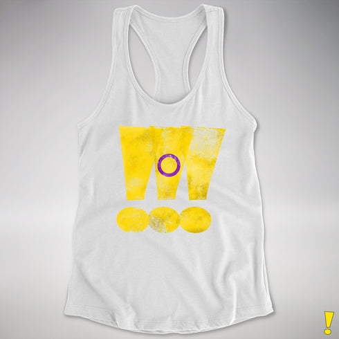 Intersex Pride Grunge Exclamation Points Racerback Tank - White