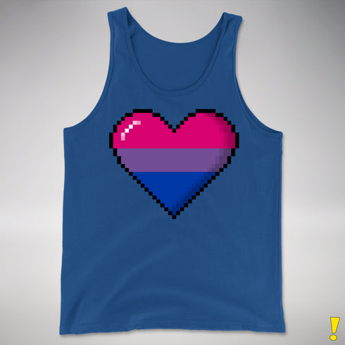Bisexual Pride Pixel Heart Premium Tank Top - Royal Blue