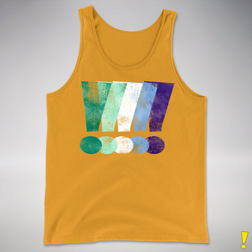MLM Gay Pride Grunge Exclamation Points Premium Tank Top - Gold