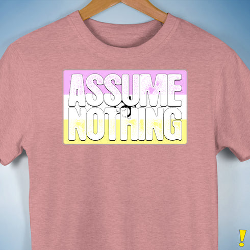 Assume Nothing Twink Pride Flag Premium Unisex T-Shirt - Mauve Heather